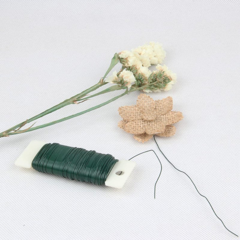 JFFX Floral Wire, 38 Yards 22 Gauge Flexible Green Flower Wire for Wreath Making Craft Flower Arrangements - Image 4